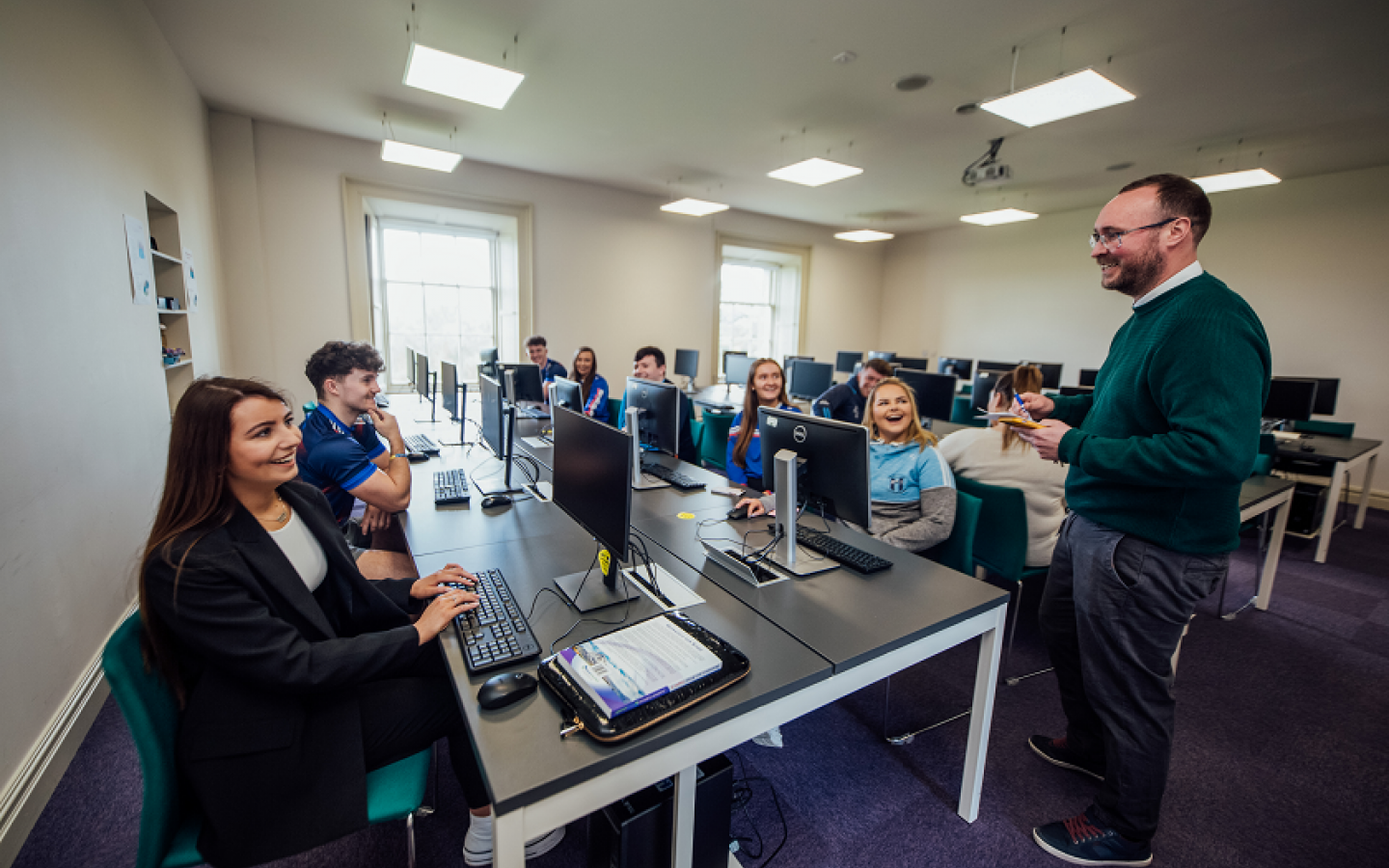 Group in a Lecture in Computer Room