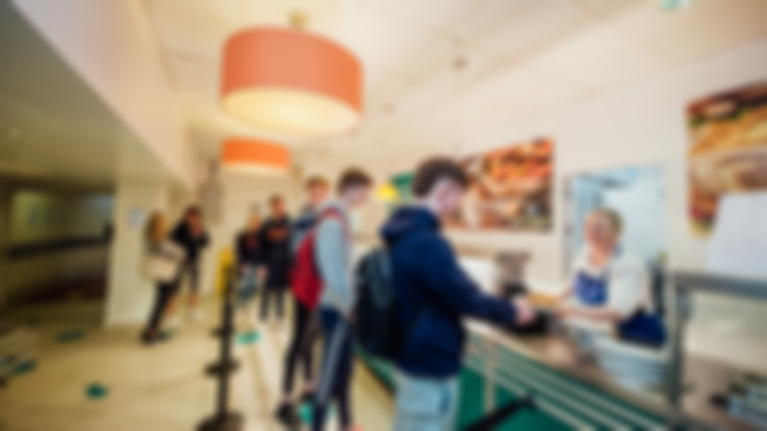 A student getting their food from the MIC Limerick Canteen