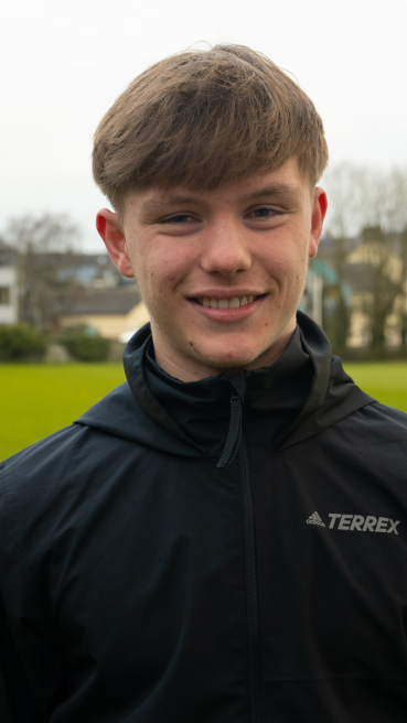 Male secondary school student in school yard as part of male teachers CAO campaign