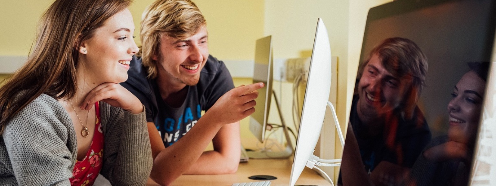 Bachelor of Arts students in the Media lab at MIC Limerick