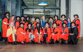 2019 PhD graduates from Mary Immaculate College with President, Deans & Head of Graduate School