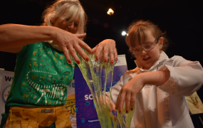 Scientific Sue and Emma Daly, a second class pupil from Tuamgraney National School pictured at the launch of Science Week at MIC