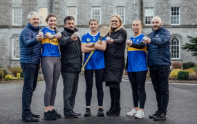 MIC Thurles GAA coach, Charlie McGeever; MIC student and Tipperary Senior Camogie player, Caoimhe McCarthy; Head of School at MIC Thurles, Dr Finn Ó Murchú; Tipperary Senior Camogie joint-captain, Karen Kennedy; Tipperary Camogie treasurer, Áine Kiely O'Donnell; Tipperary Senior Camogie joint-captain, Clodagh Quirke; Tipperary Senior Camogie manager, Denis Kelly.