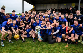 MIC Fitzgibbon Cup winning team celebrate with the trophy