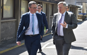 Minister O'Donovan with Professor Eugene Wall 