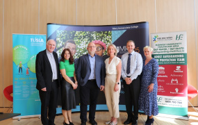 Pictured at the Diocese of Limerick Interagency Safeguarding Conference held at Mary Immaculate College Limerick on 16 May were (L-R): Bishop of Limerick, Brendan Leahy; Sinéad Maguire, Principal Social Worker, Tusla; Stephan Sperber, Social Work Team Leader for Safeguarding and Protection Team, HSE; Úna Kissane, Principal Social Worker, Tusla; Detective Sergeant Gerry Staunton, An Garda Síochána and Cora Ryan, Social Work Team Leader for Safeguarding and Protection Team, HSE. 