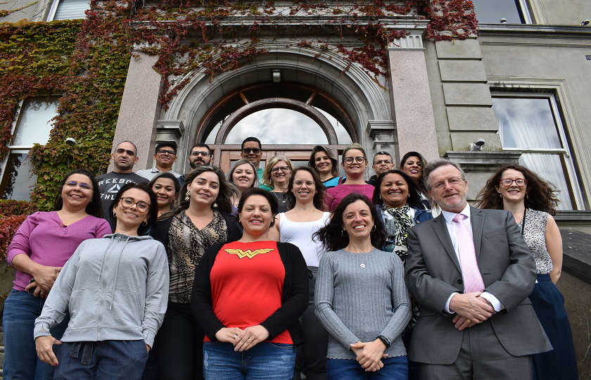 President of Mary Immaculate College (MIC), Prof. Eugene Wall, pictured with teachers from Brazil at MIC. 