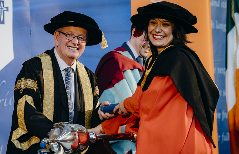 Dr Mariangela Esposito, originally from Italy now living in Limerick, pictured with Dr Des Fitzgerald, President of University of Limerick 