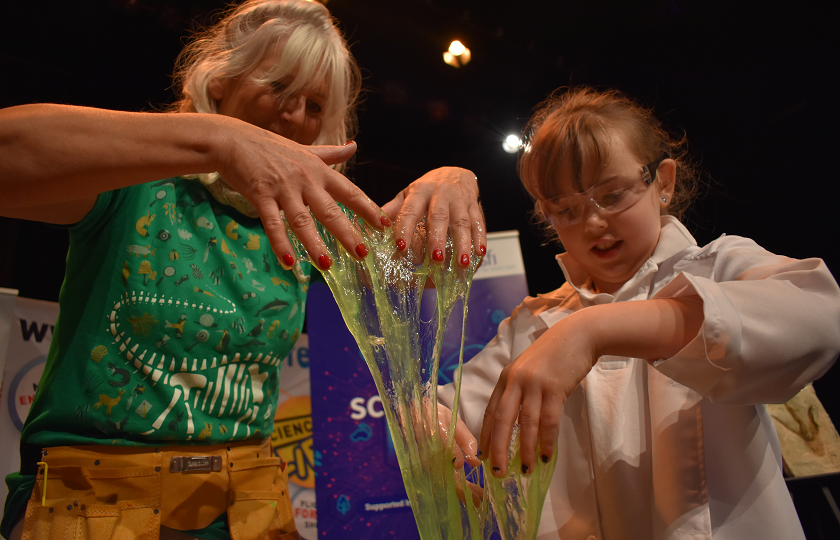 Scientific Sue and Emma Daly, a second class pupil from Tuamgraney National School pictured at the launch of Science Week at MIC