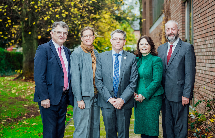 Professor Michael Breen, Dr Amy Healy, Kevin Hyland, Professor Niamh Hourigan & Professor Michael Healy pictured at the Research Colloquium on Human Trafficking & Modern Slavery held at Mary Immaculate College on 1 November