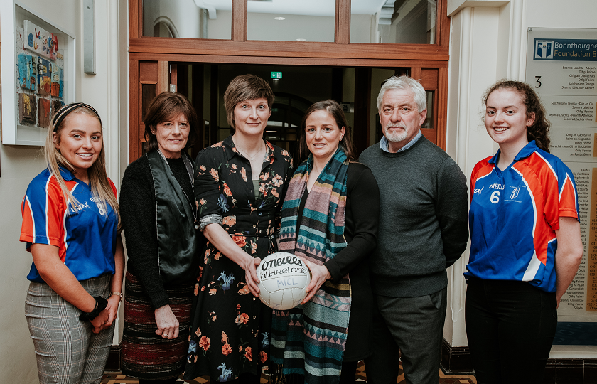 Current MIC students & lecturers pictured with Rachel's parents, Denis and Mary Kenneally