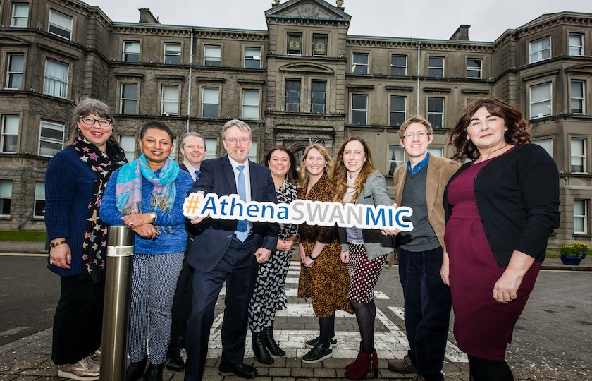 Members of Mary Immaculate College’s Athena Swan SAT (self-assessment team) team pictured at MIC Limerick celebrating the announcement of the Athena SWAN Institution Bronze Award