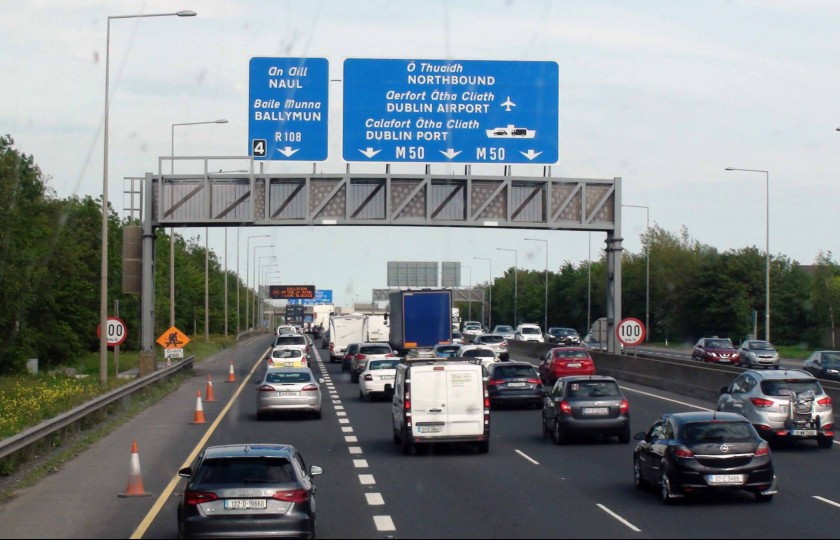 Cars in traffic on a motorway