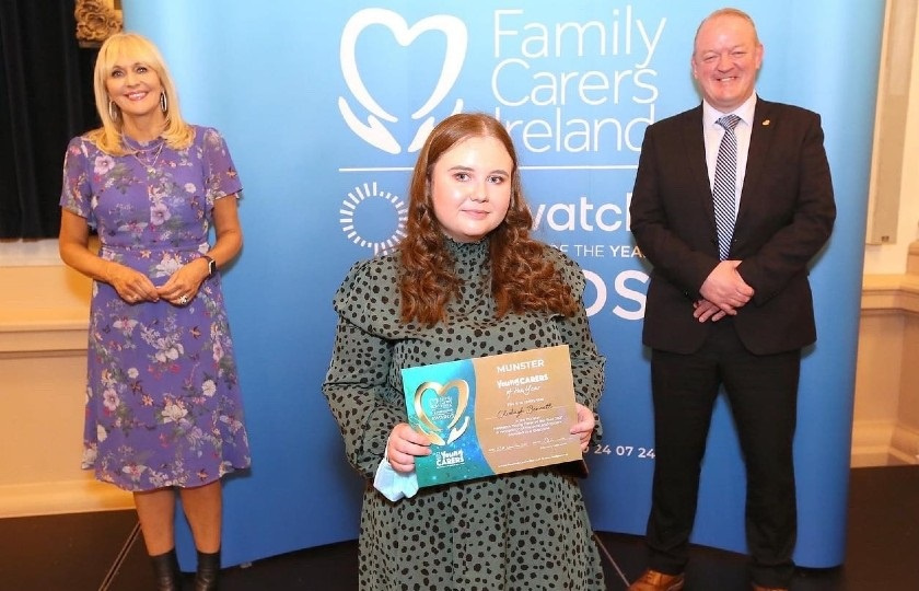 Clodagh holding her award 