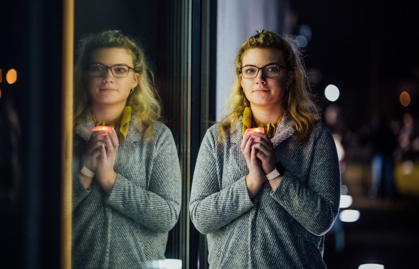 Woman holding candle