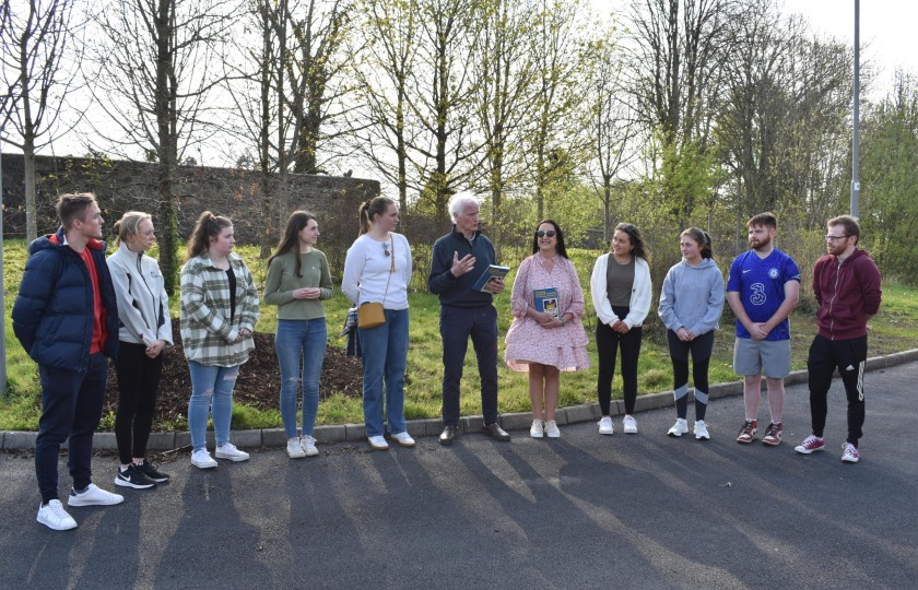 Duncan Stewart pictured with 4th year Geography students