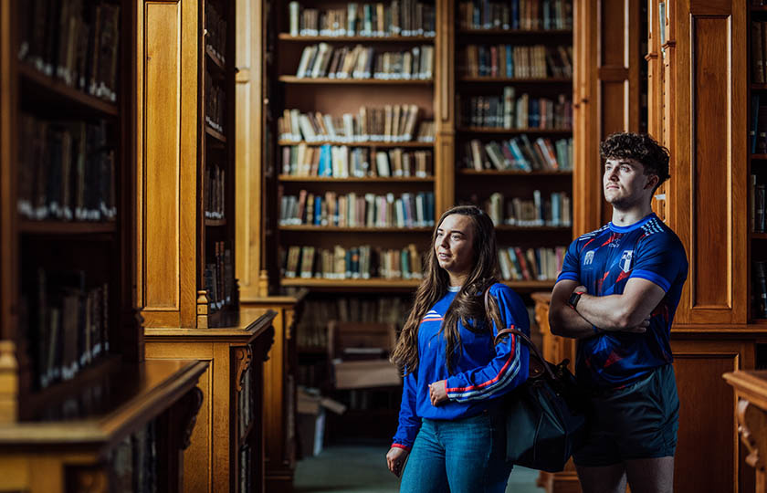 Two students in MIC Thurles library.