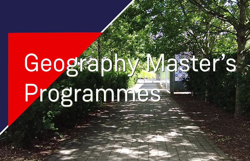 Text Geography Master's Programme overlaid onto MIC grounds image.