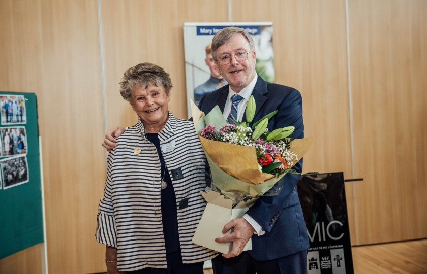 Máire Ní Chonchubhair with Professor Eugene Wall