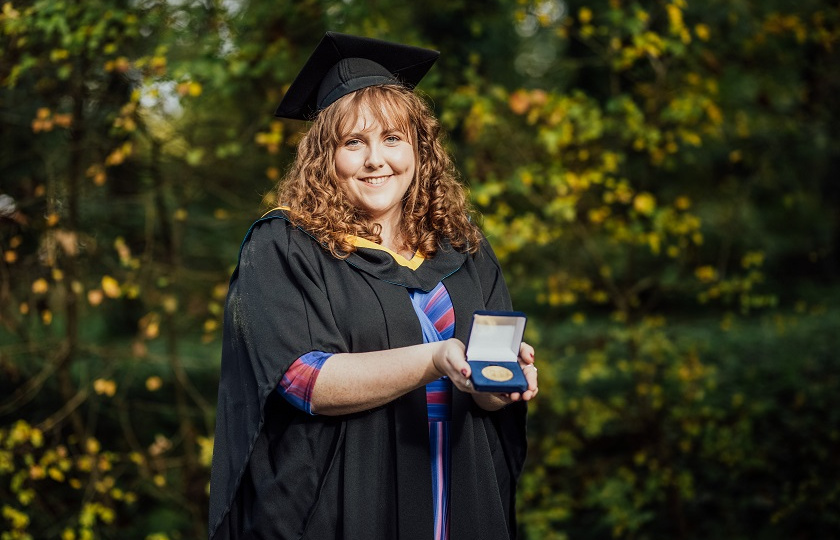 Róisín Byrne, newly conferred Maths & Gaeilge post-primary teacher, and double award-winner