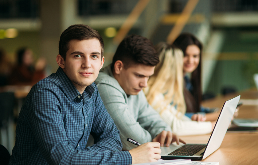 stock image of three students for MIC Undergraduate University of Sanctuary Scholarship Programme
