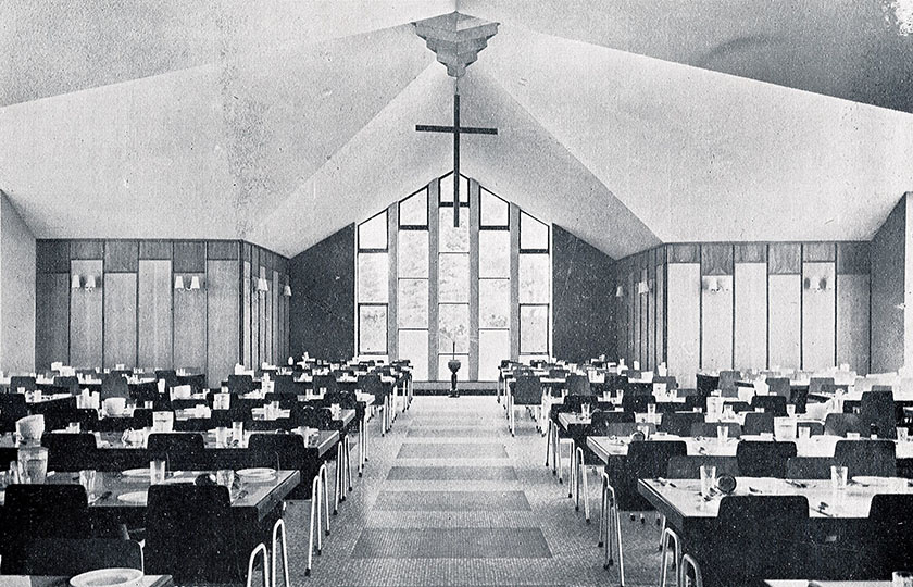 New student canteen designed by Andy Devane, 1957.