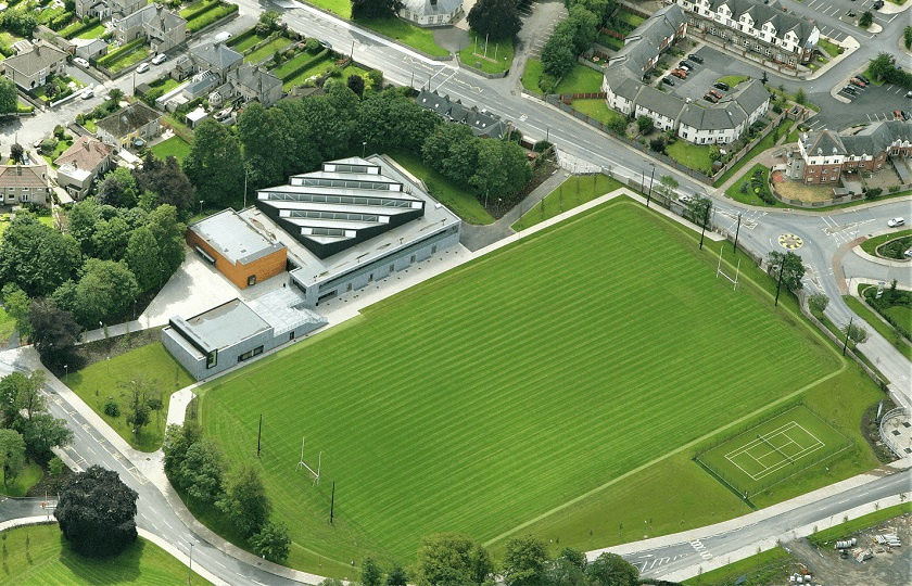Aerial view of MIC's multipurpose sports complex and full size GAA pitch.
