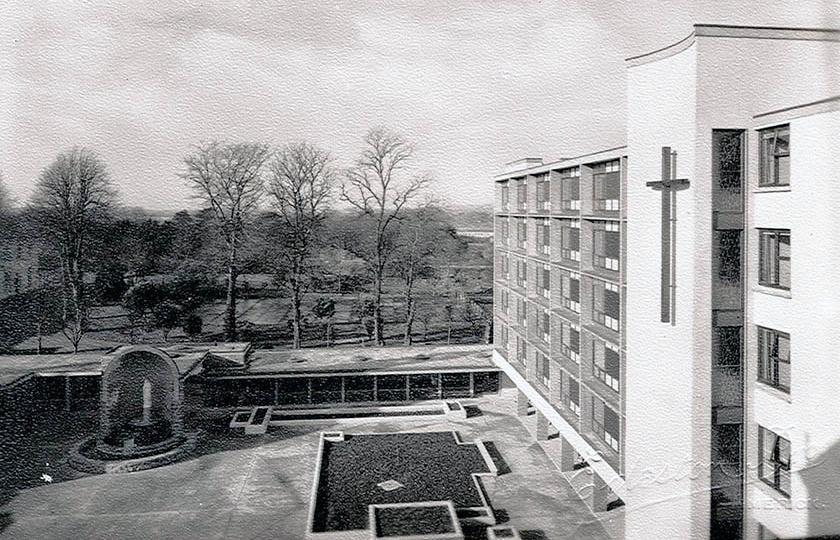 View of new residential block and MIC campus in 1957.