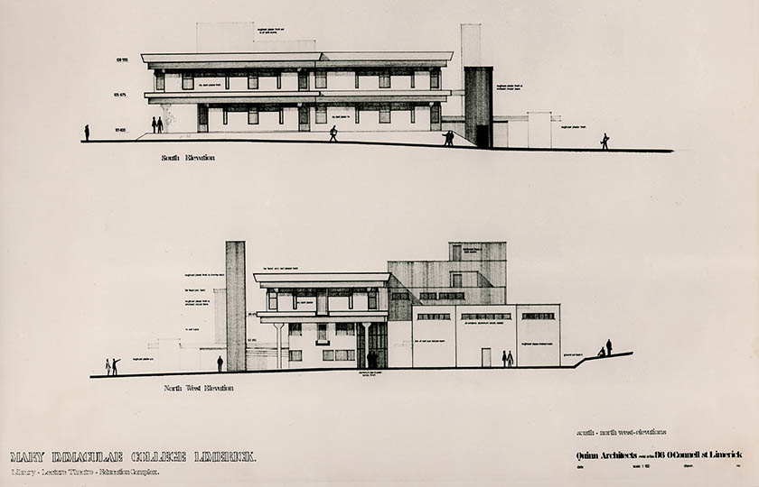 Architect's drawing of library building