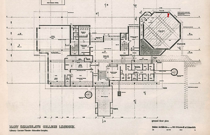 Architect's drawing of library building