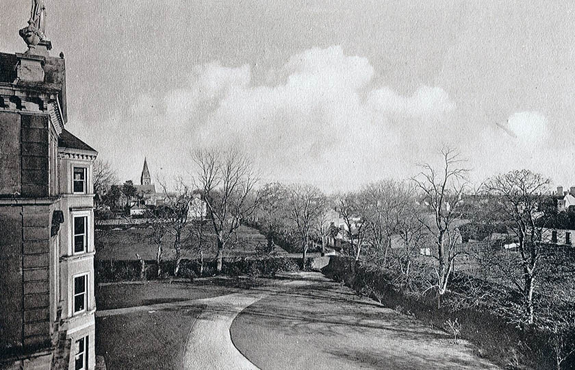 Aerial view from College, early 20th century