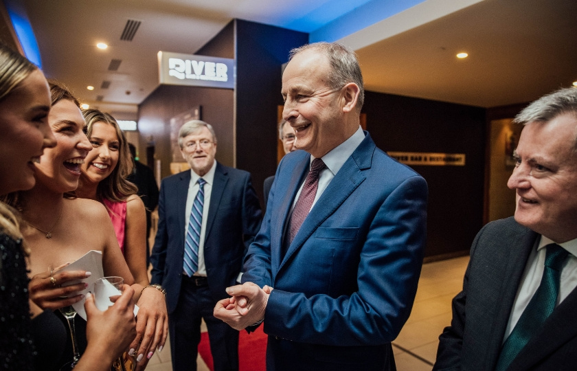 Tánaiste Micheal Martin speaks to students