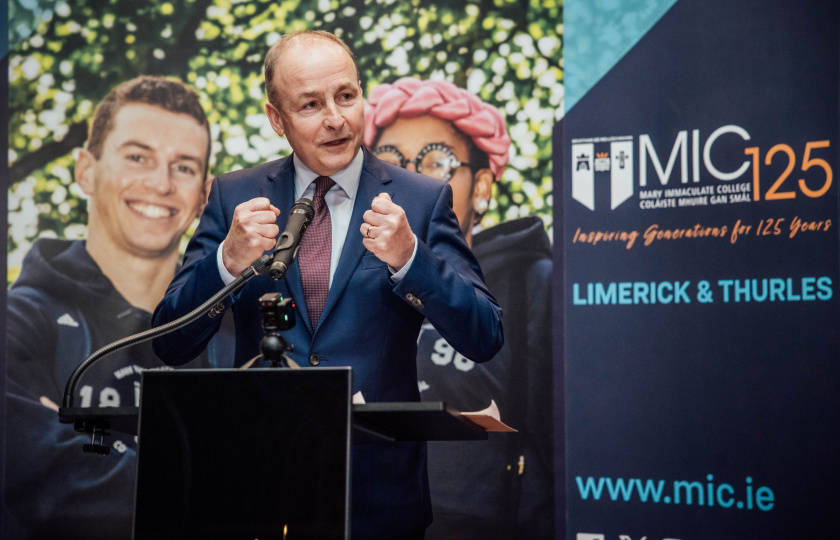 Tánaiste Micheál Martin speaking at the event