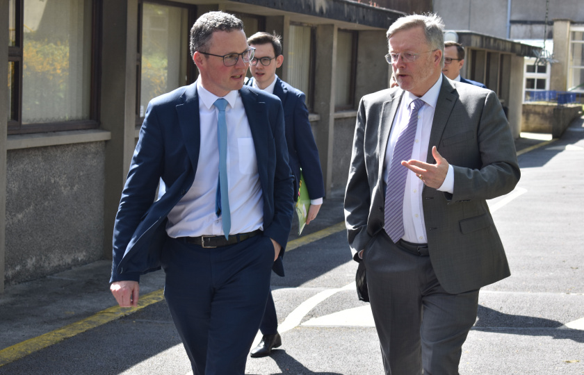 Minister O'Donovan with Professor Eugene Wall 