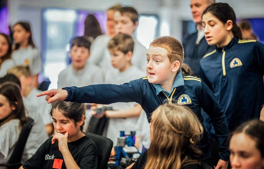 Primary school students taking part in the regional final of the Dell Technologies VEX IQ Robotics Competition