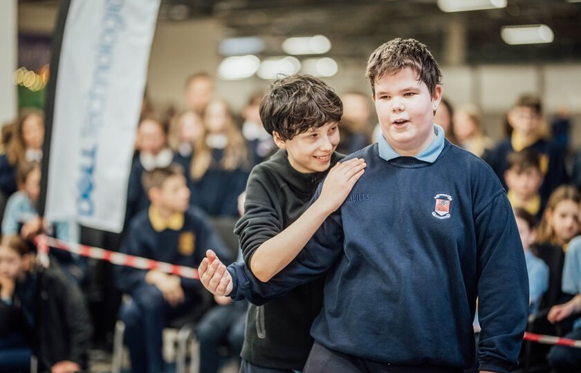 Primary school students taking part in the regional final of the Dell Technologies VEX IQ Robotics Competition