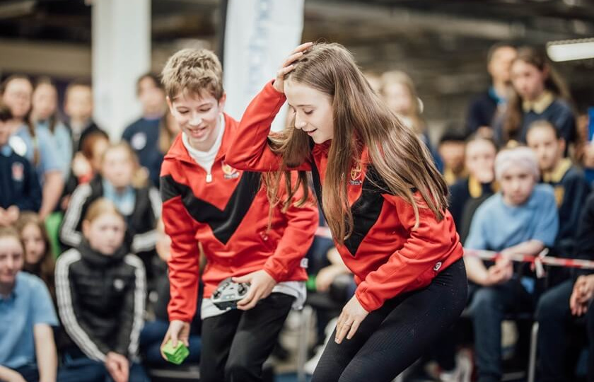 Primary school students taking part in the regional final of the Dell Technologies VEX IQ Robotics Competition