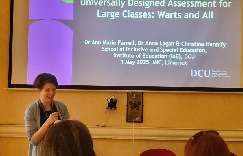 Photo of Dr Katherine Whitehurst, Director of Teaching and Learning, introducing the Staff Development Day