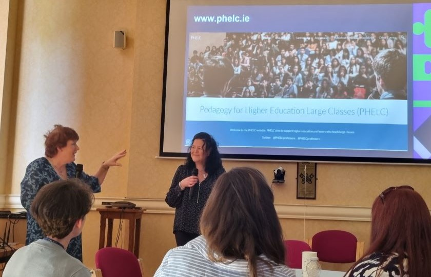 Photo of Dr Anna Logan & Dr Ann Marie Farrell, DCU, presenting their keynote