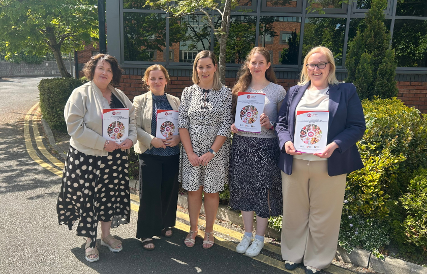 Pictured (left to right): Teresa Heeney, CEO of Early Childhood Ireland; Liz Kerrins, Director of Research at Early Childhood Ireland; Claire Butterly, National Coordinator of the LINC Programme; Dr. Linda Kelly, Researcher at Early Childhood Ireland; and Lorraine Diggins, Former LINC+ CPD Tutor.