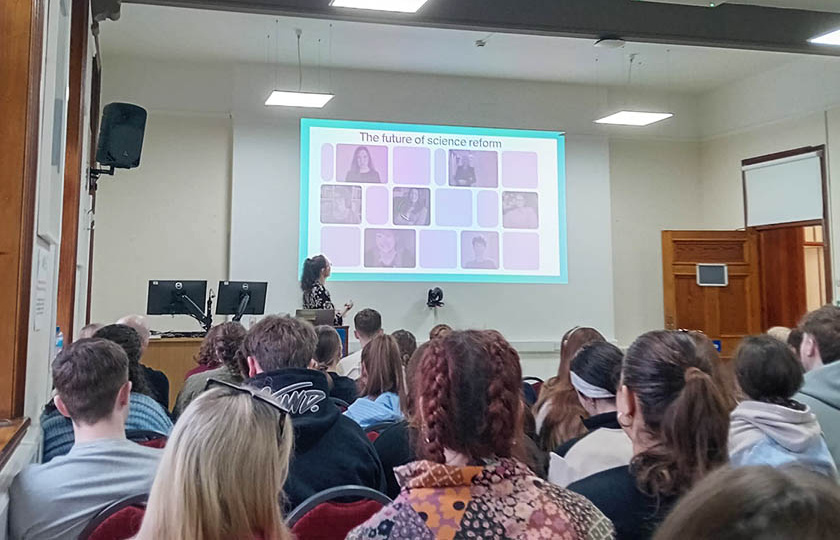 Psychology student presenting their research at MIC Limerick