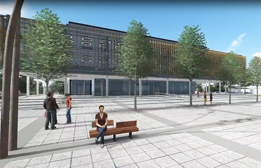 Library courtyard design