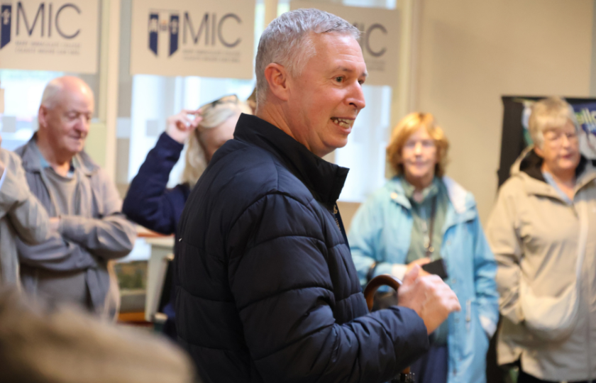Dr Paul O'Brien beginning his tour of Summerville House