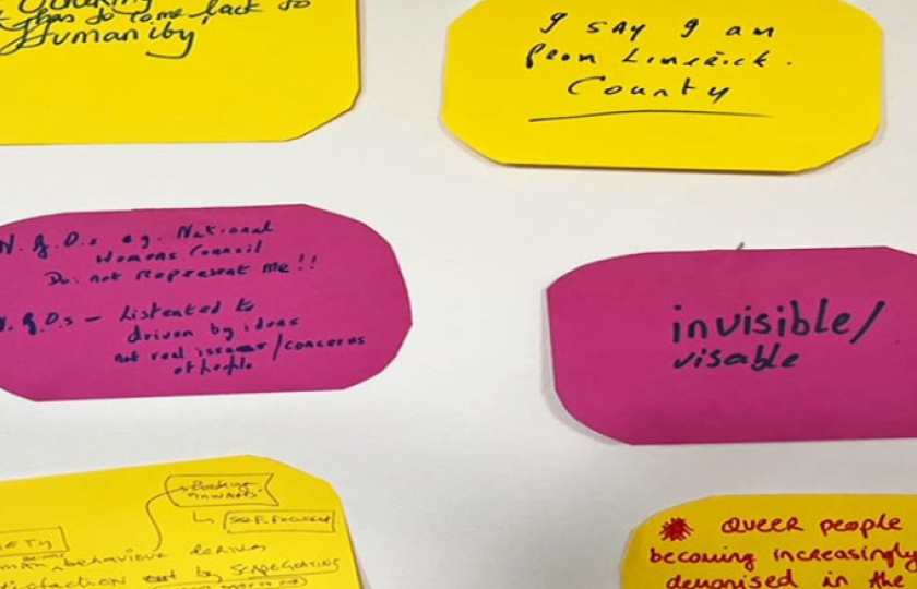 Handwritten notes from meeting of National Citizens’ Parliament of Ireland