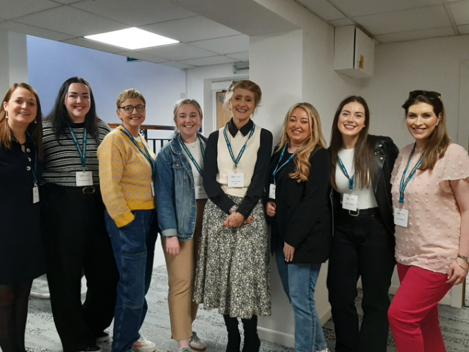 M Ed Literacy students with Prof. Teresa Cremin.